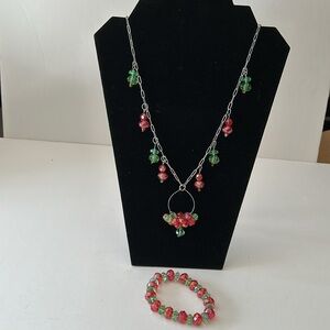 fashion jewelry, long necklace and matching bracelet